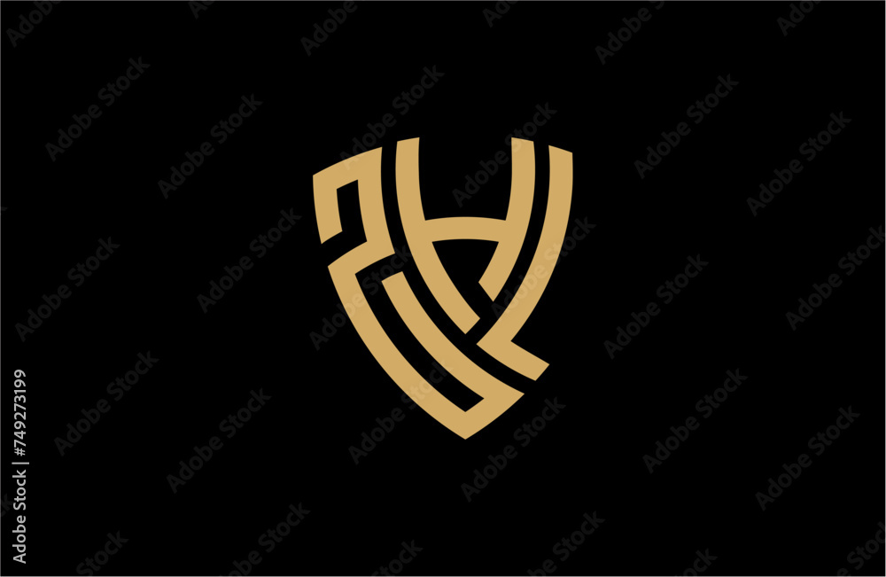 ZHL creative letter shield logo design vector icon illustration ZHL creative letter shield logo design vector icon illustration