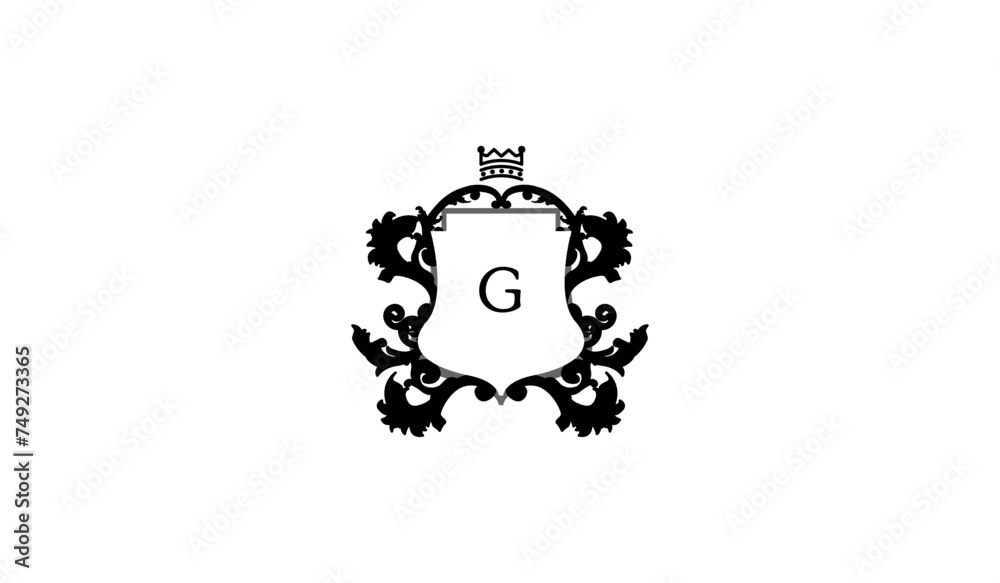 Fototapeta premium Heraldic Coat of Arms Alphabetical Logo