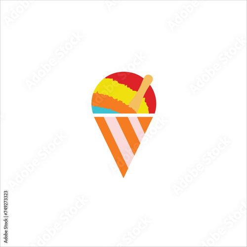 Shaved ice, summer, rainbow, vector illustration