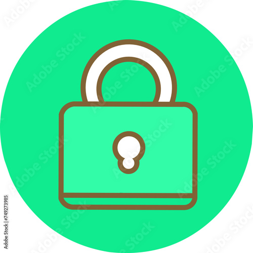 Lock green icon on light green background