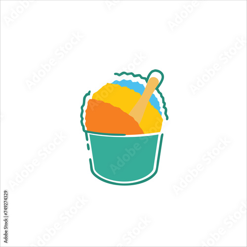 Shaved ice, summer, rainbow, vector illustration