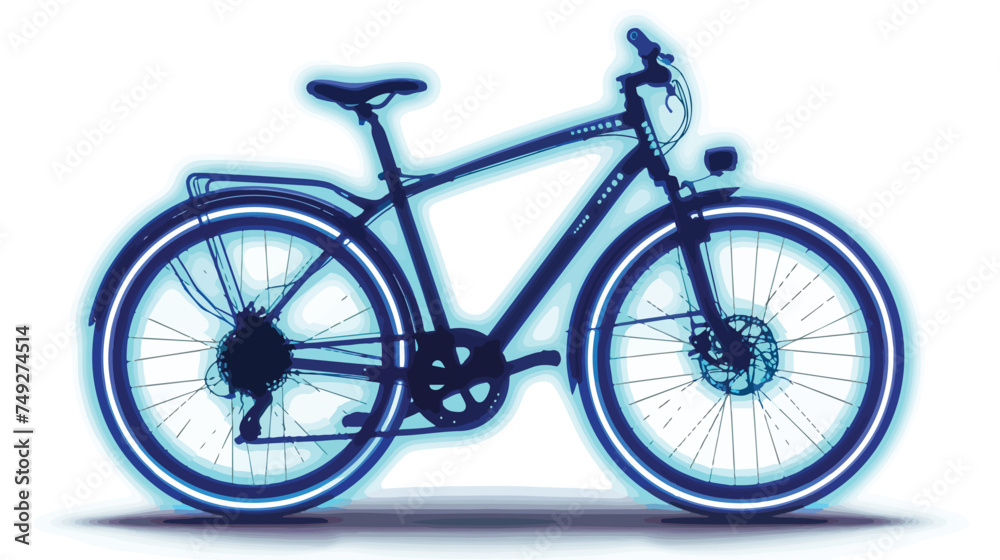 Bioluminescent bike white background isolated background