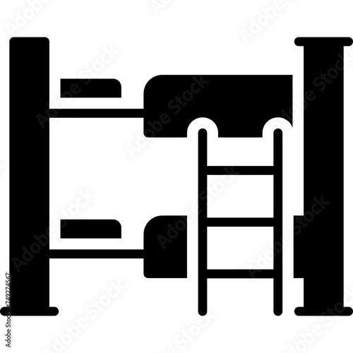 Bunk Bed Vector Glyph Icon