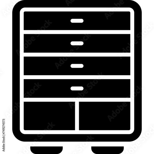 Chest Of Drawers Vector Glyph Icon