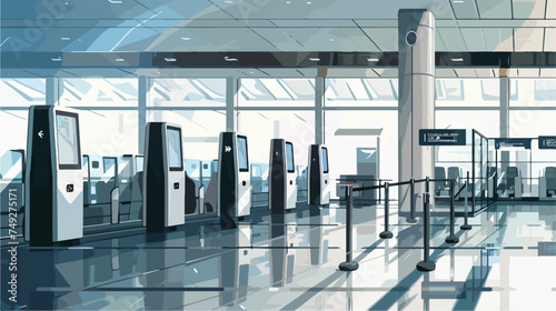 Biometric access airports white background isolated