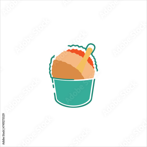 Shaved ice, summer, rainbow, vector illustration
