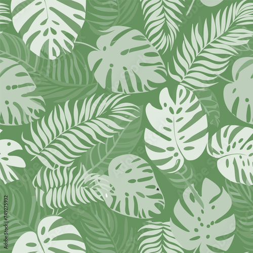 Decorative ornamental seamless spring pattern. Endless elegant texture with leaves. Tempate for design fabric, backgrounds, wrapping paper, package, covers
