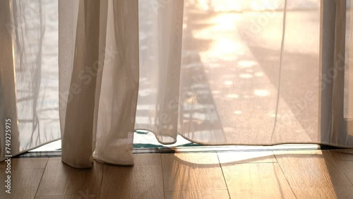 Wallpaper Mural The curtains are moving, window, white fabric
 Torontodigital.ca