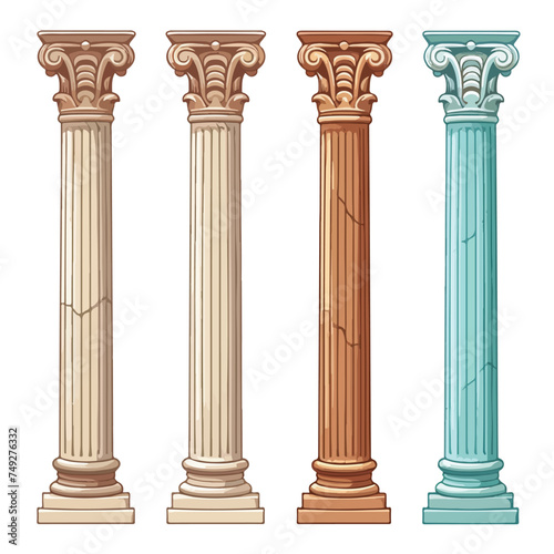 Four column diagram. Clipart image isolated on white photo