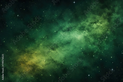 Green nebula background with stars and sand © GalleryGlider