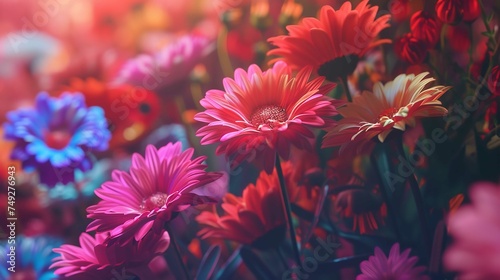 background of colorful flowers 4k realistic