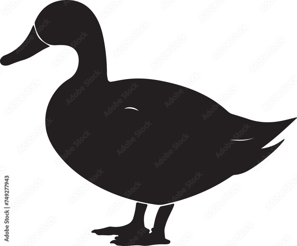 Duck Silhouette Vector Illustration White Background Duck Silhouette Vector Illustration White Background