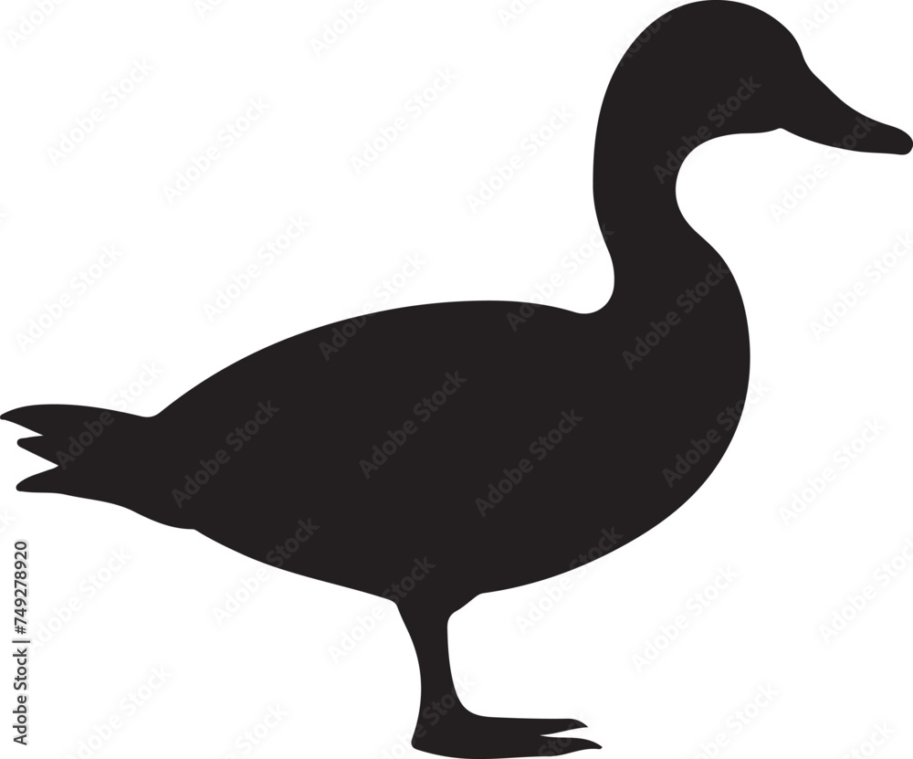 Duck Silhouette Vector Illustration White Background Duck Silhouette Vector Illustration White Background