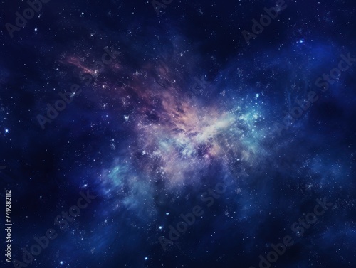 Indigo nebula background with stars and sand