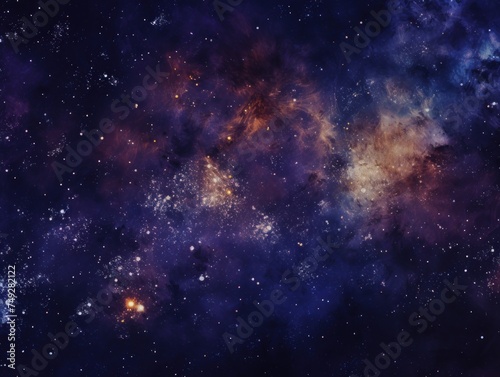 Indigo nebula background with stars and sand