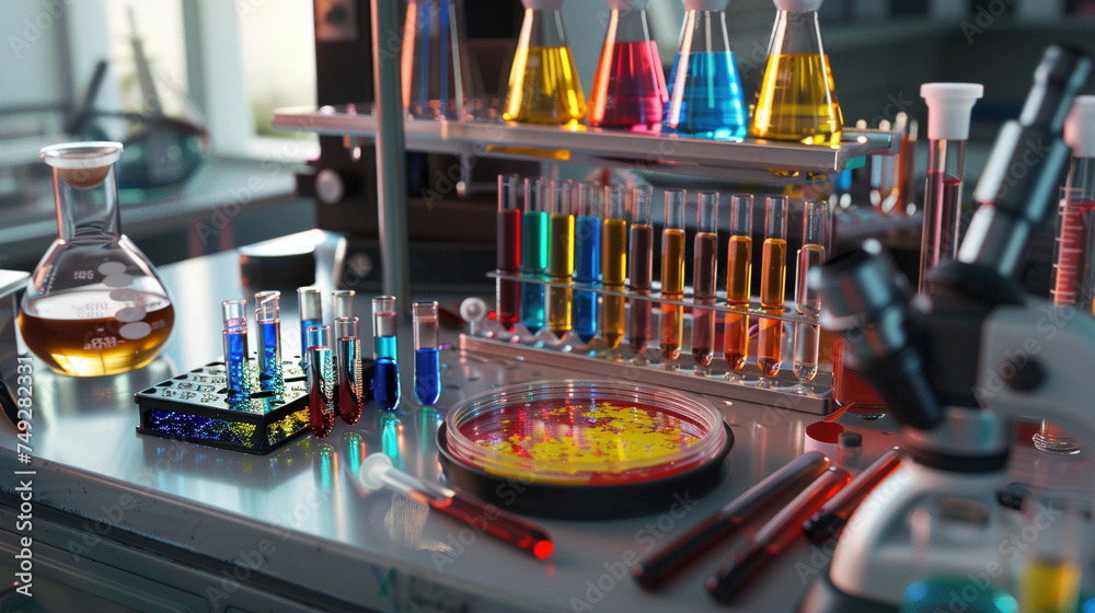 Close-Up View of a Science Laboratory Experiment Close-Up View of a Science Laboratory Experiment