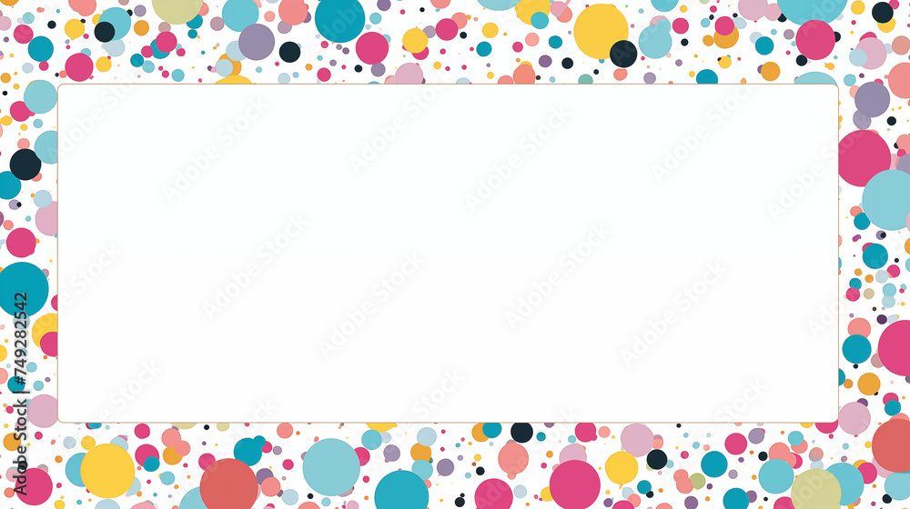 Mockup of Colorful Dot Frame with Empty White Space: Ideal for Title Placement Mockup of Colorful Dot Frame with Empty White Space: Ideal for Title Placement