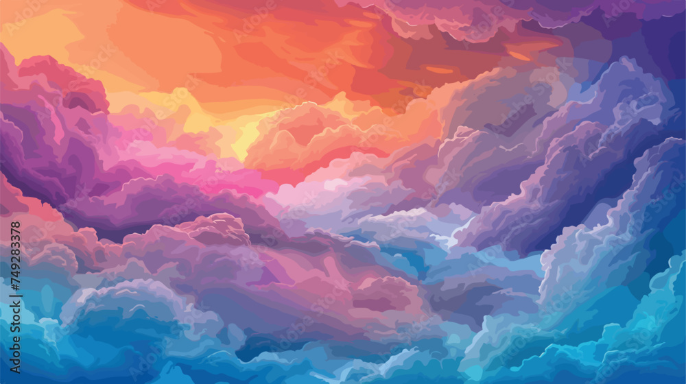 Colourful clouds in vector graphics
