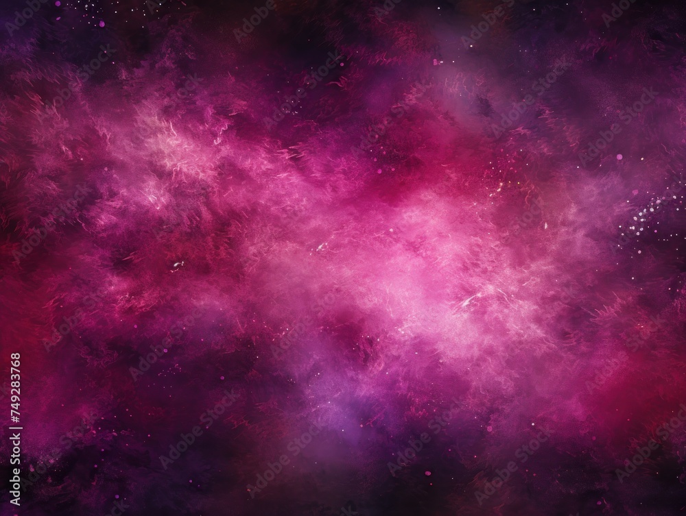 Magenta nebula background with stars and sand