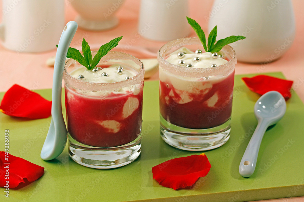 Yogurt with roses jam. Yogurt with roses jam.