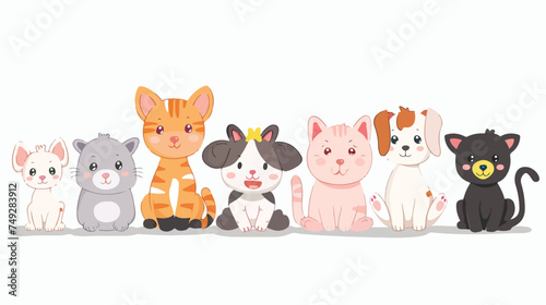 Cute Kitty Baby Illustration Funny Farm Animal Carto