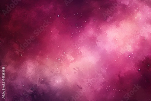 Magenta nebula background with stars and sand