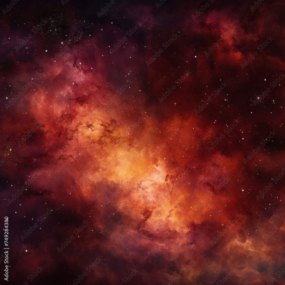 Maroon nebula background with stars and sand