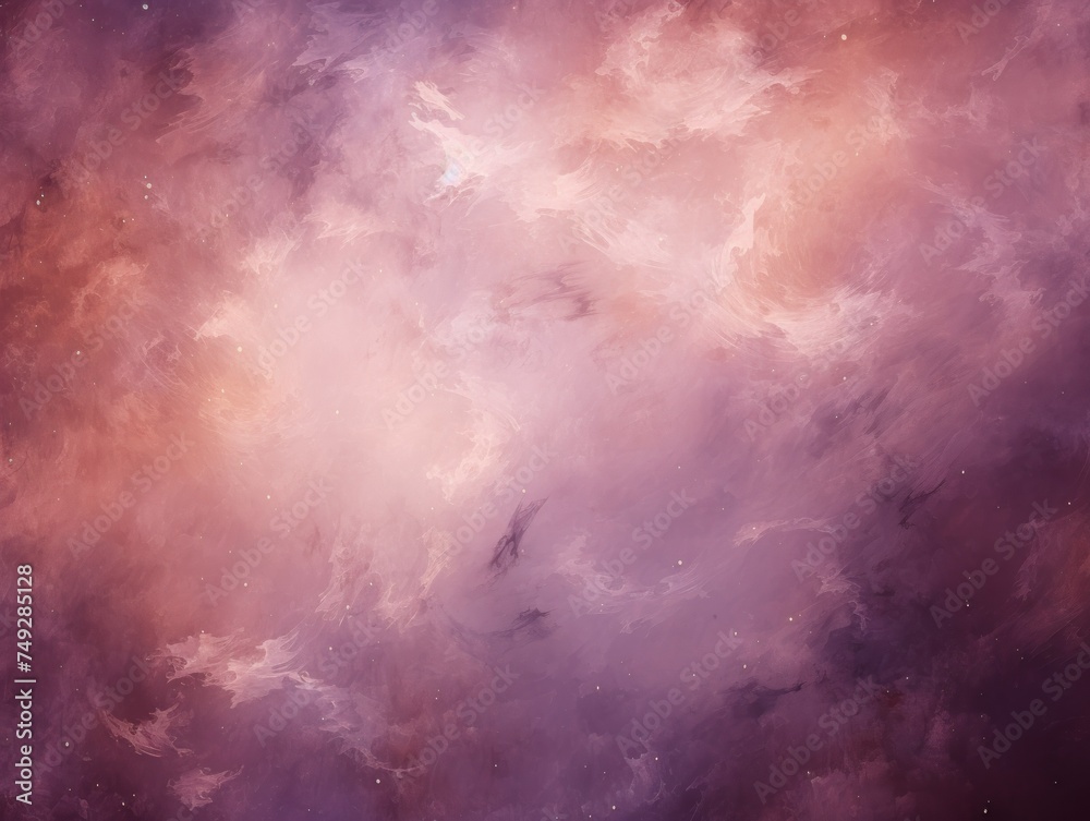 Mauve nebula background with stars and sand