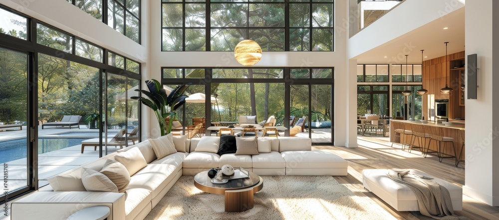 Fototapeta premium Luxury home interior. Living room.