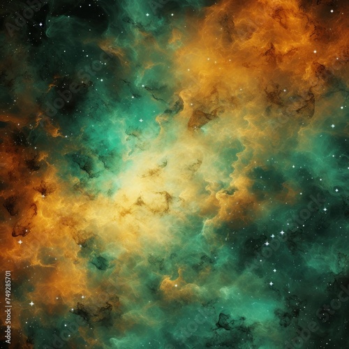 Mint nebula background with stars and sand © GalleryGlider