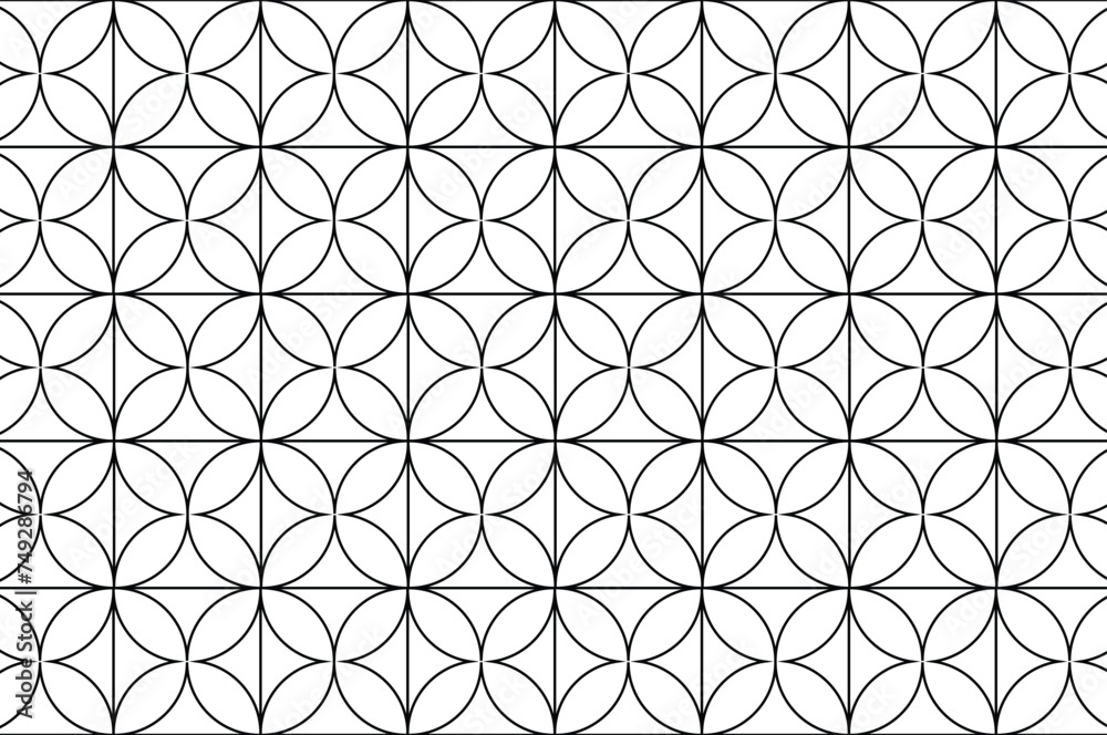 Decor design: black and white coin connection pattern Decor design: black and white coin connection pattern