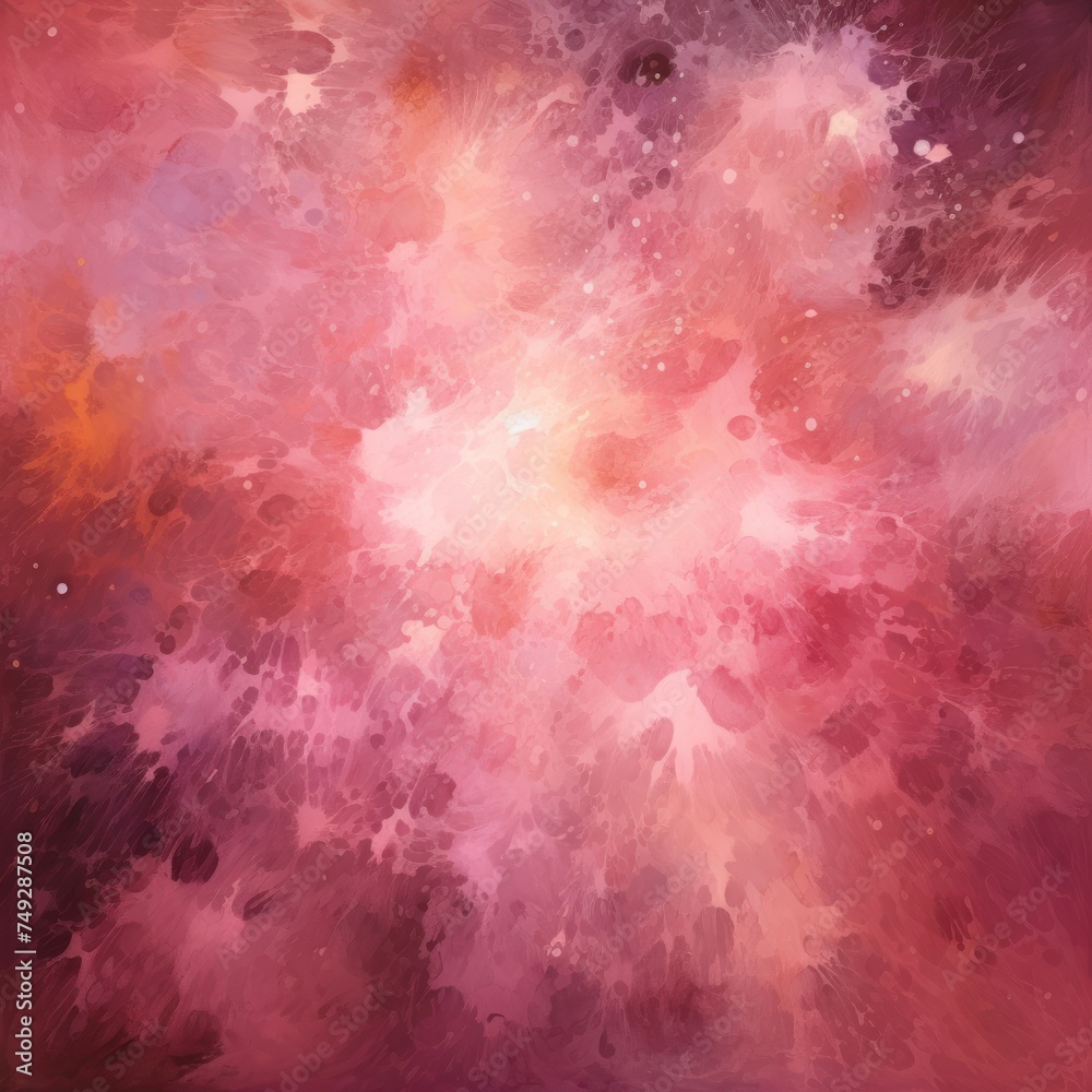 Pink nebula background with stars and sand