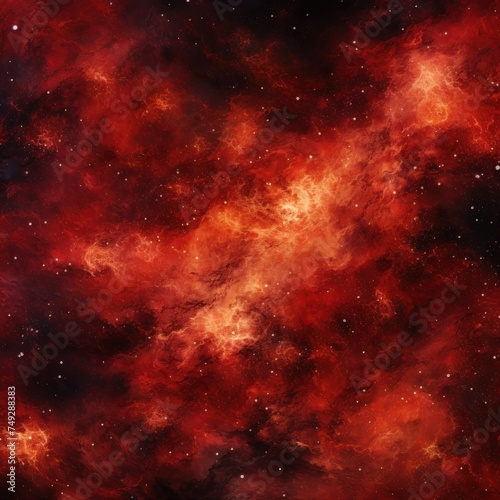 Red nebula background with stars and sand