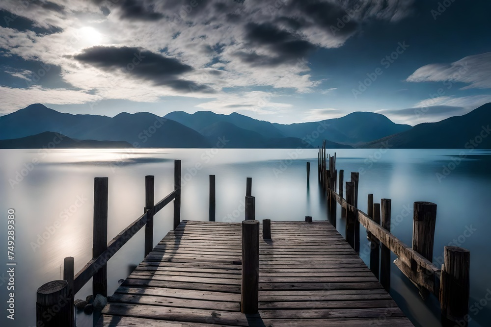 Fototapeta premium pier at sunset