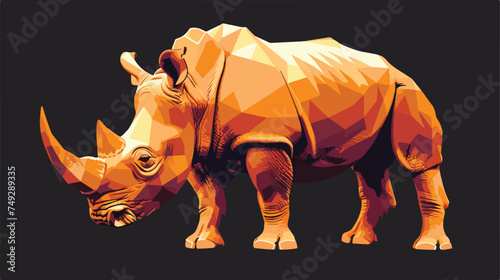 Geometric rhinoceros animal icon isolated illustrati