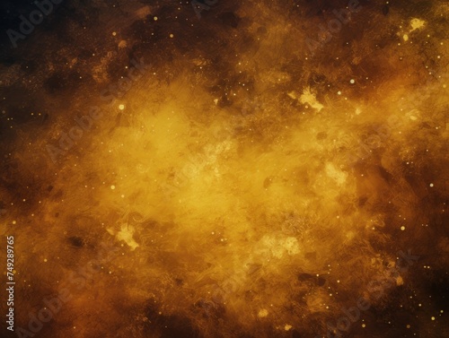 Yellow nebula background with stars and sand