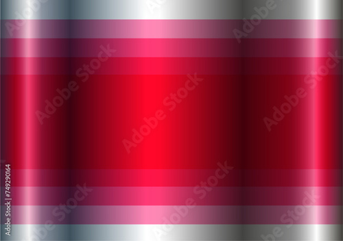 Pink chrome metal 3D background, lustrous and shiny metallic design with striped pattern.