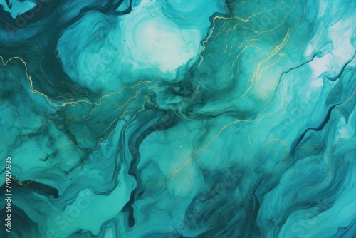 Teal marble pattern that has the outlines of marble, in the style of luxurious, poured