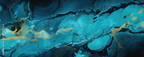 Teal marble pattern that has the outlines of marble, in the style of luxurious, poured