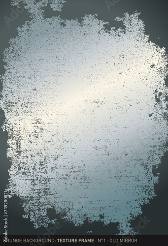 Grunge background: Old mirror (vintage surface in silver and gray)