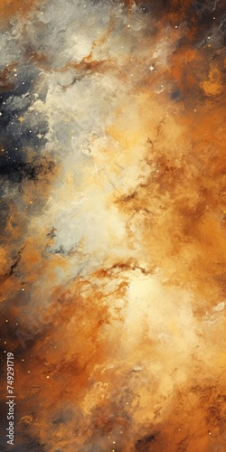 White nebula background with stars and sand