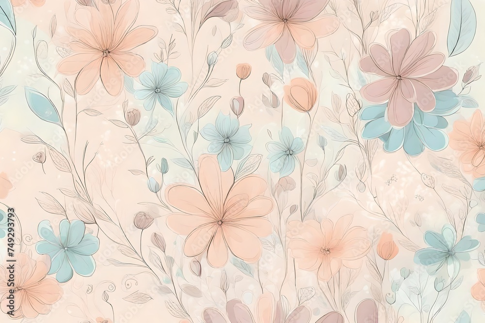 seamless floral background with flower