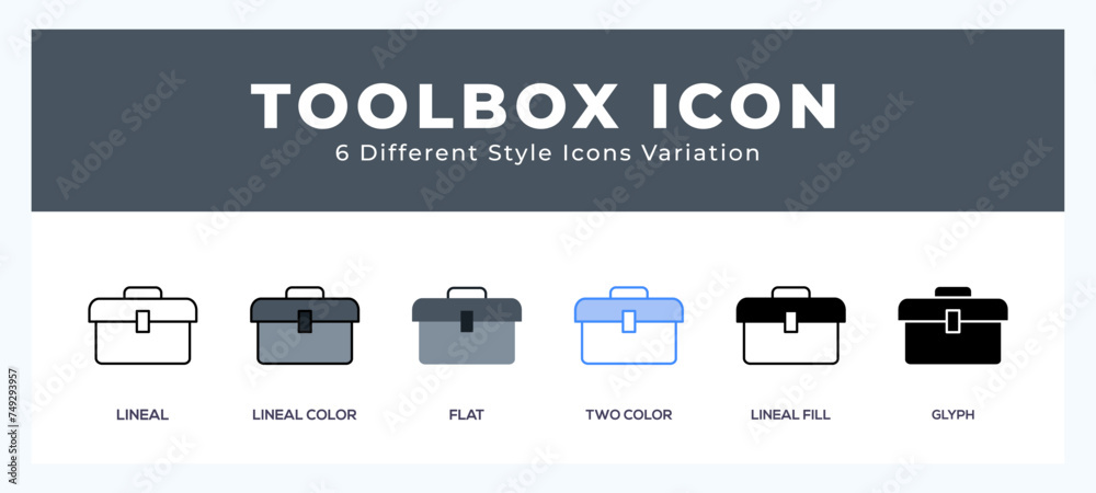 Toolbox icon set pack vector illustration.
