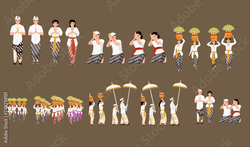 Balinese people nyepi day collection