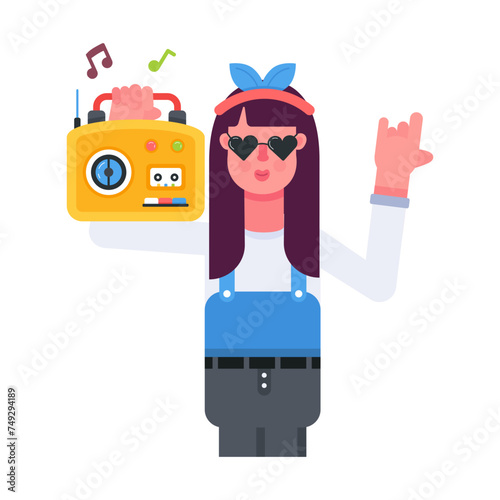 Trendy flat icon of radio music  © Prosymbols