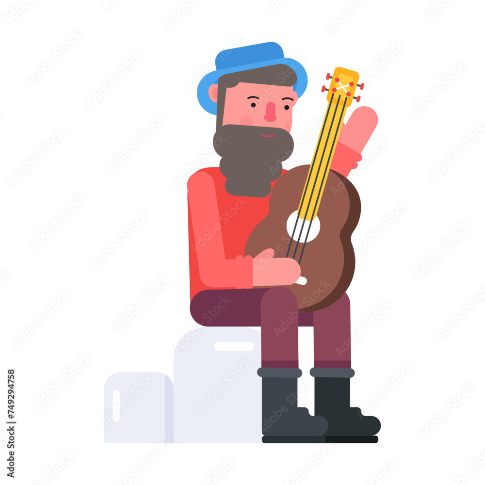 Here’s a flat style icon of musician 
