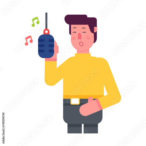 Editable flat icon depicting song recording 