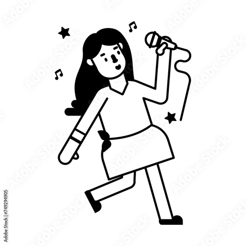 Here’s a glyph icon of singing girl 
