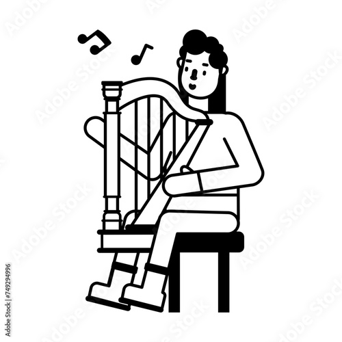 Check out this glyph icon of a harpist 