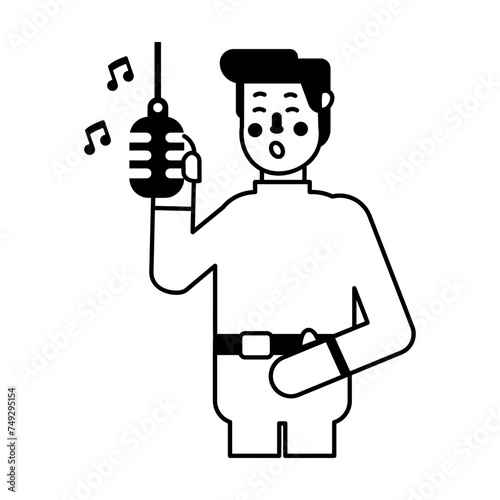 Editable glyph icon depicting song recording 